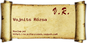 Vojnits Rózsa névjegykártya